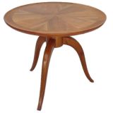An Art Deco circular tripodal side table
