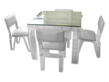 Plexiglass gaming table and 4 chairs