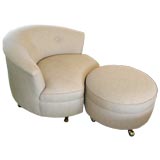 Upholsterd chair and ottoman