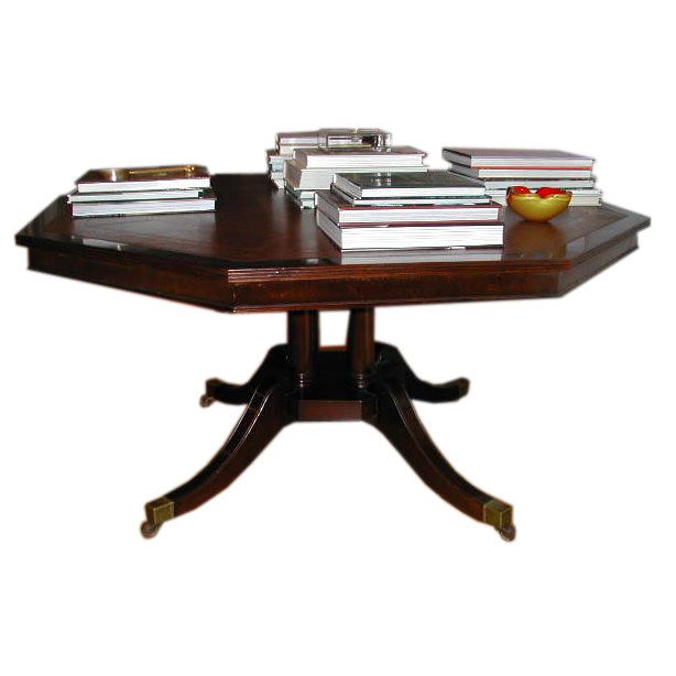 English Mahogany Octagonal Library Table For Sale