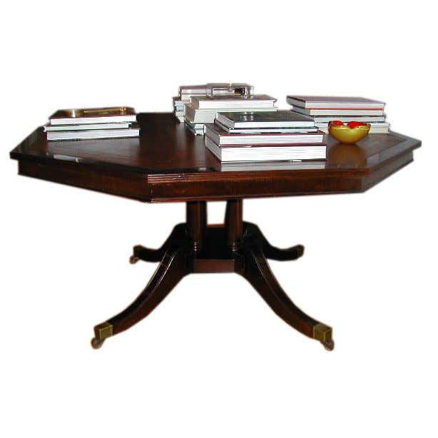 English Mahogany Octagonal Library Table For Sale at 1stDibs