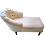 Chaise Lounge with Tufted back on casters