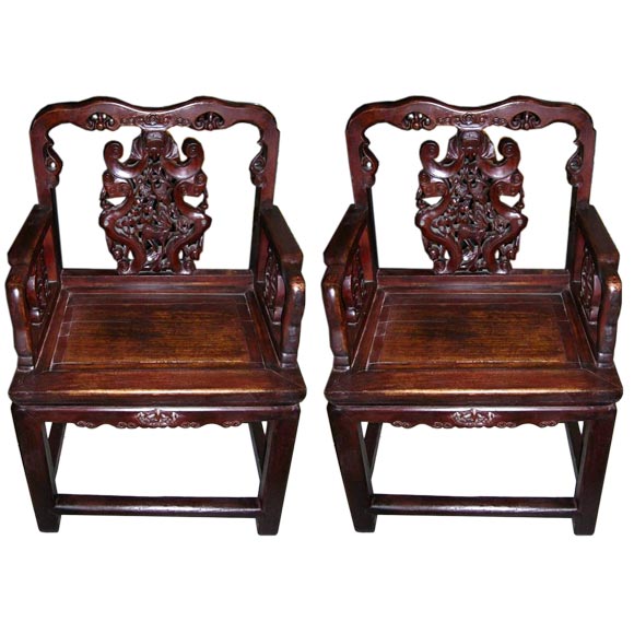Pair of Very Old Chinese Emperor Chairs