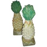 A Pair of Bold Heavy Stone Pineapples