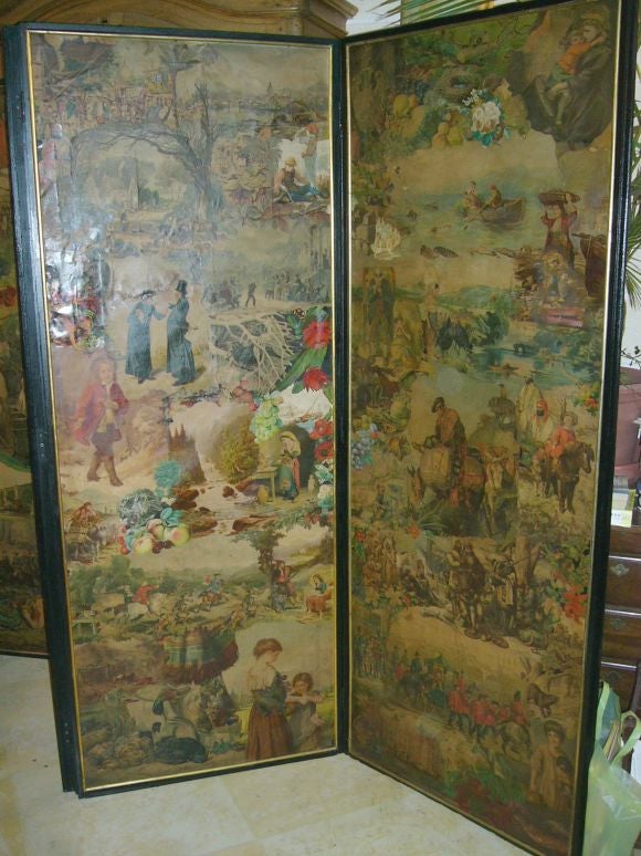 Large English Decoupage Screen 1