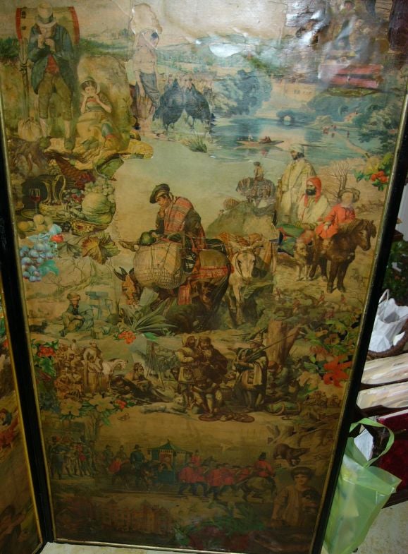 Large English Decoupage Screen 4