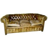 Vintage English Leather Chesterfield
