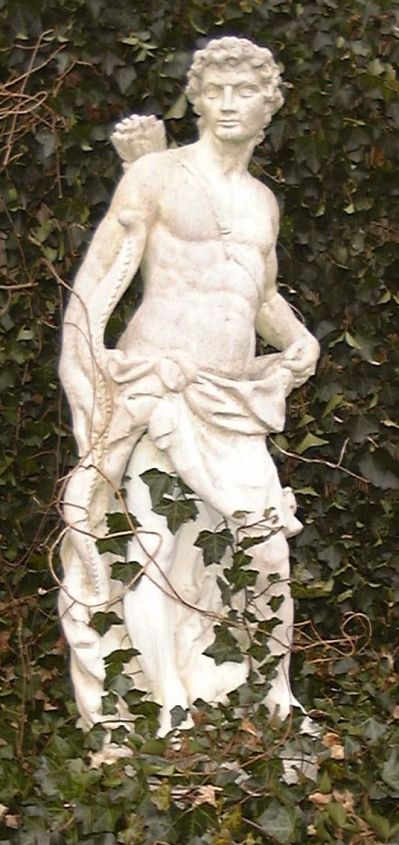 Statuesque  Stone Sculpture of  Apollo and his Dog