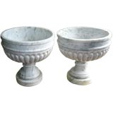 Oversized Pair of Marble Urns
