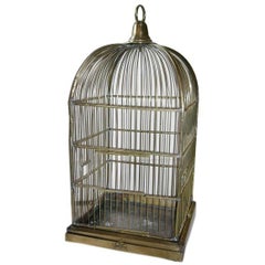 Antique Beautiful Oversized Brass Birdcage