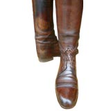 Vintage English Leather Ladies Riding Boots with Boot Trees