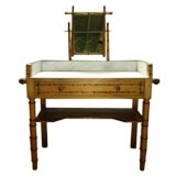 Antique Marble Top Faux Bamboo Wash Stand