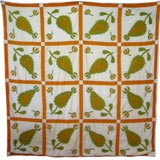 Antique Trapunto Pineapple Quilt