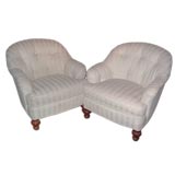 Pair of Tufted Tub Chairs