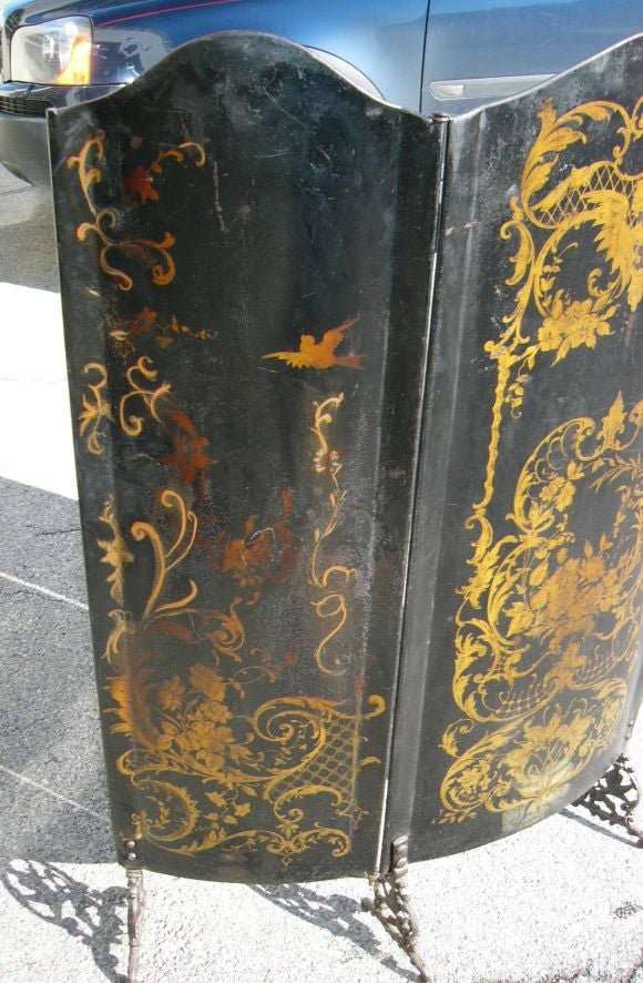 Unusual Metal Painted Victorian Fireplace Stand