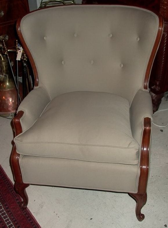 curved wingback chair