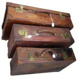 Assorted Leather Suitcases