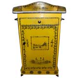 Yellow Tole Marble Top Metal Washstand