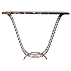 French 1940s Nickel  Plated Console