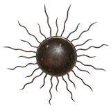 Gilt Iron Sunburst Ceiling Fixture Gilt Iron Sunburst Ceiling Fixture