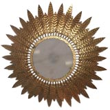 Gilt Iron Sunburst Ceiling Fixture