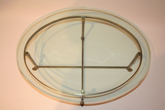 Brass & Glass Oval Coffee Table