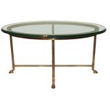 Brass & Glass Oval Coffee Table