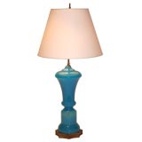 Blue Opaline Glass Table Lamp