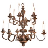 French Nickel Plated  Bronze Chandelier