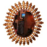 Spanish Oval Gilt Sunburst Mirror