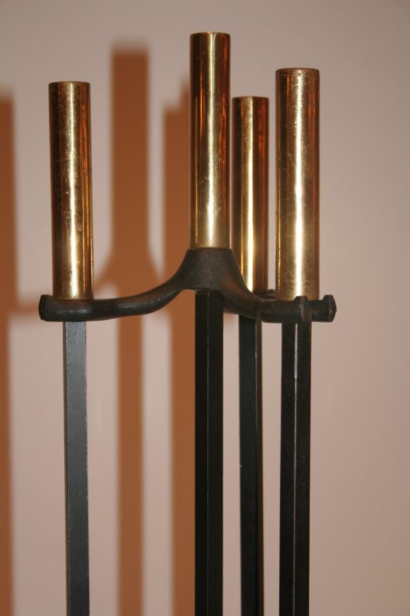Set of Vintage Adams Dubuque Fireplace Tools<br />
Set include shovel, broom and poker with stand