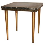 Small Marble and Brass End Table