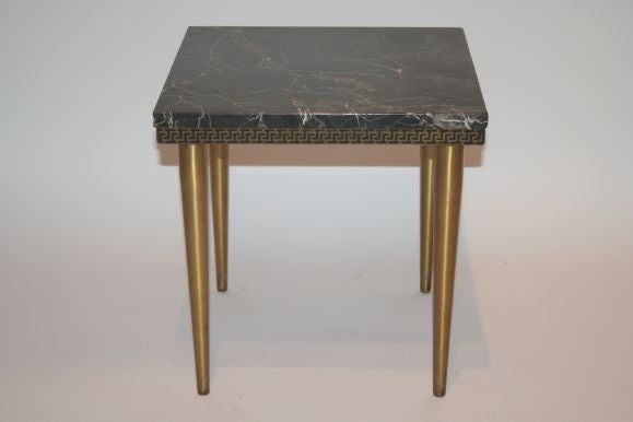 Small Marble and Brass End Table