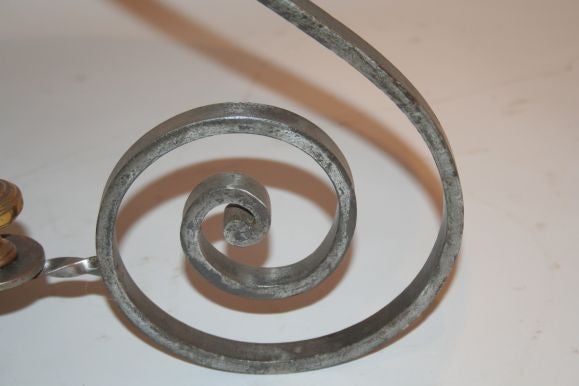 Small Iron Coffee Table With 3 Scroll Legs