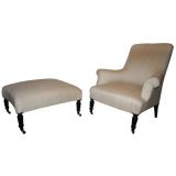 Antique Napoleon III Armchair 
Ottoman