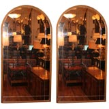 Pair of French 1940's Arched Mirrors