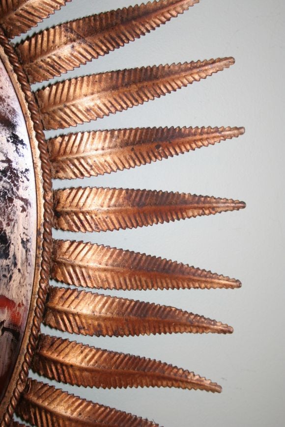 Oval Gilt Sunburst Mirror