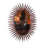 Oval Copper Sunbust Mirror