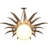 Gilt Iron Sunburst Ceiling Fixture