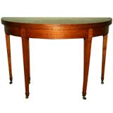 Antique French Fruitwood  Demi Lune Table, 19th C