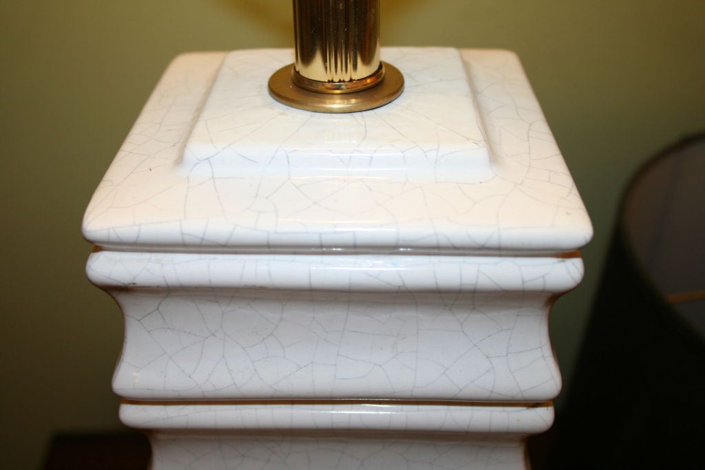 White Crackle Glazed Lamp