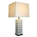 White Crackle Glazed Lamp