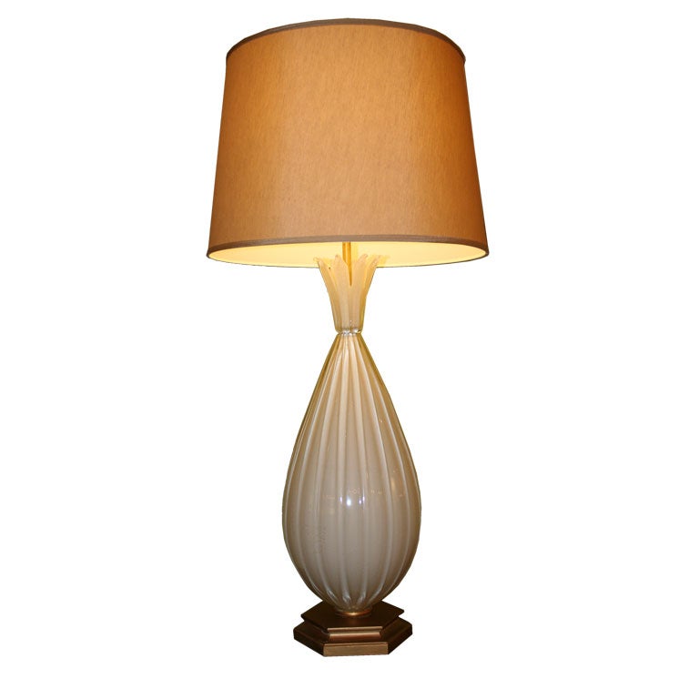Large White Murano Lamp