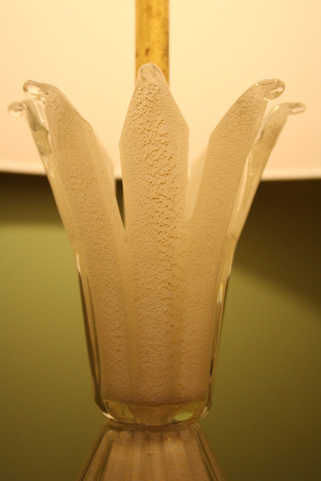 Italian Large White Murano Lamp