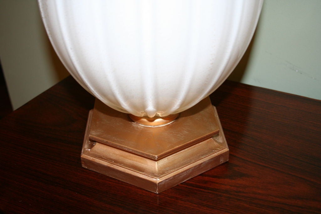 Mid-20th Century Large White Murano Lamp
