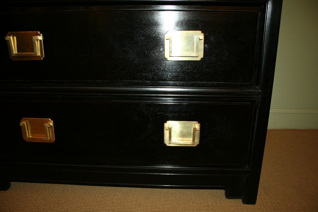 Mid-20th Century Pair of Ebonized Chest of Drawers