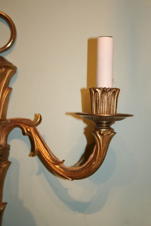 Pair of Bagues Gilt Sconces In Excellent Condition In Buchanan, NY
