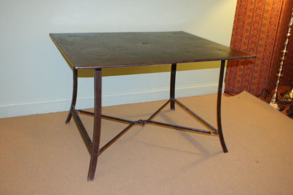 Polished Iron Garden Table