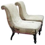 Pair 19th Century French Slipper Chairs