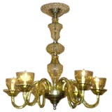 Large green Murano chandelier